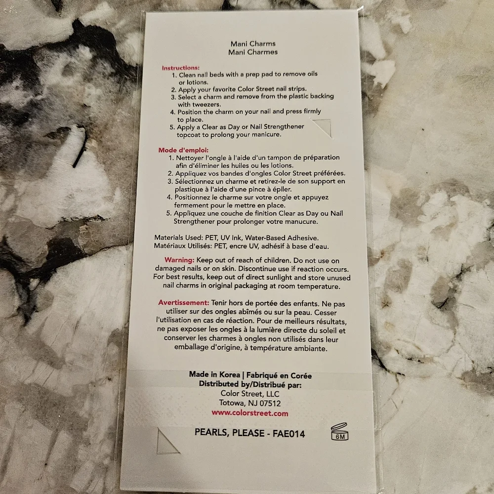 Color Street Pearl Please Mani Nail Charms - Picture 3 of 3